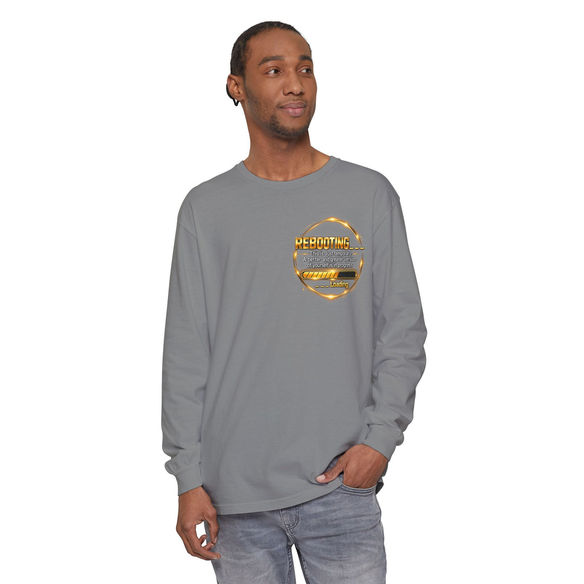 Rebooting Loading Graphic Long Sleeve T-Shirt