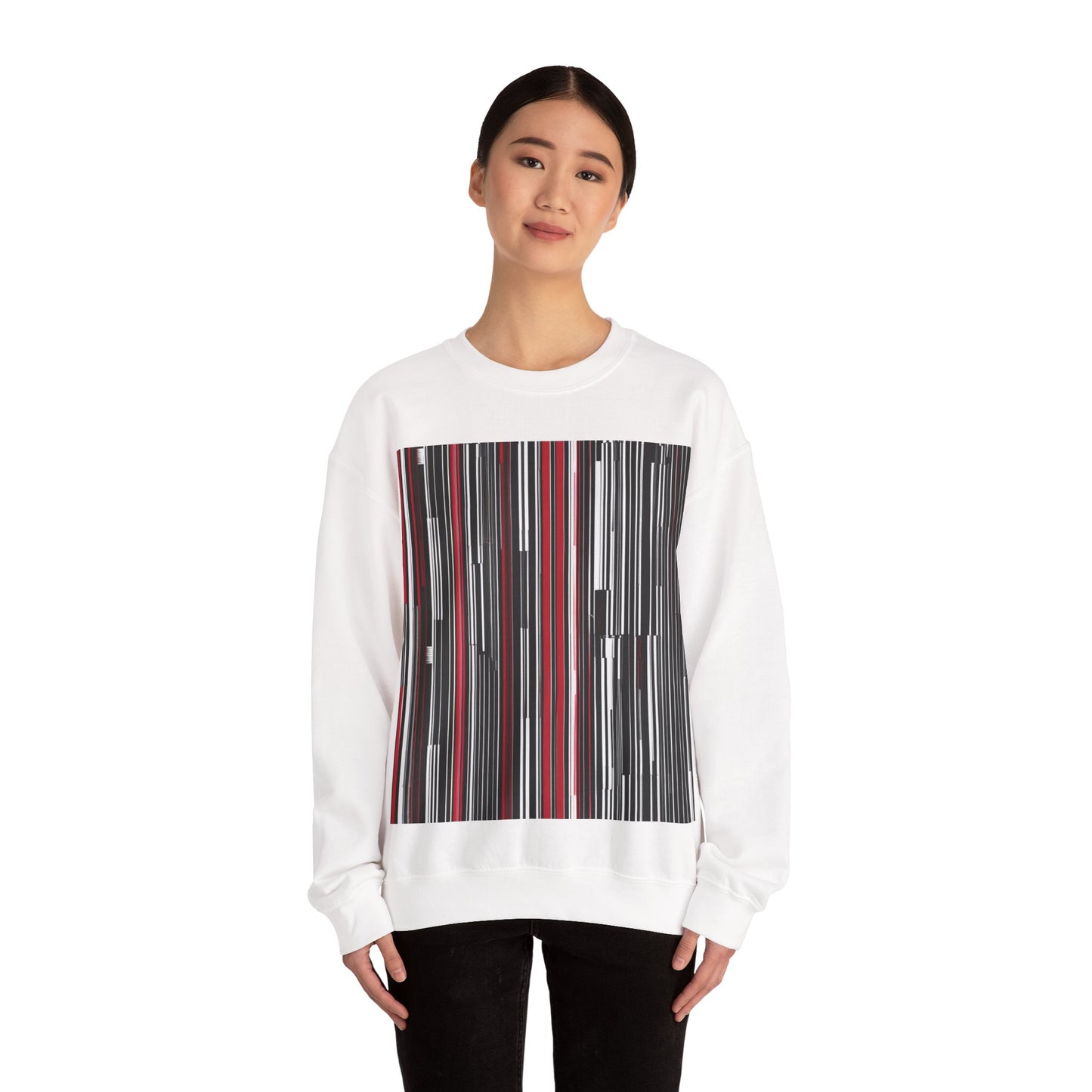 boostlete-am-crew-pattern-barcode-athletic-0911 — Unisex Heavy Blend Crewneck (G18000)