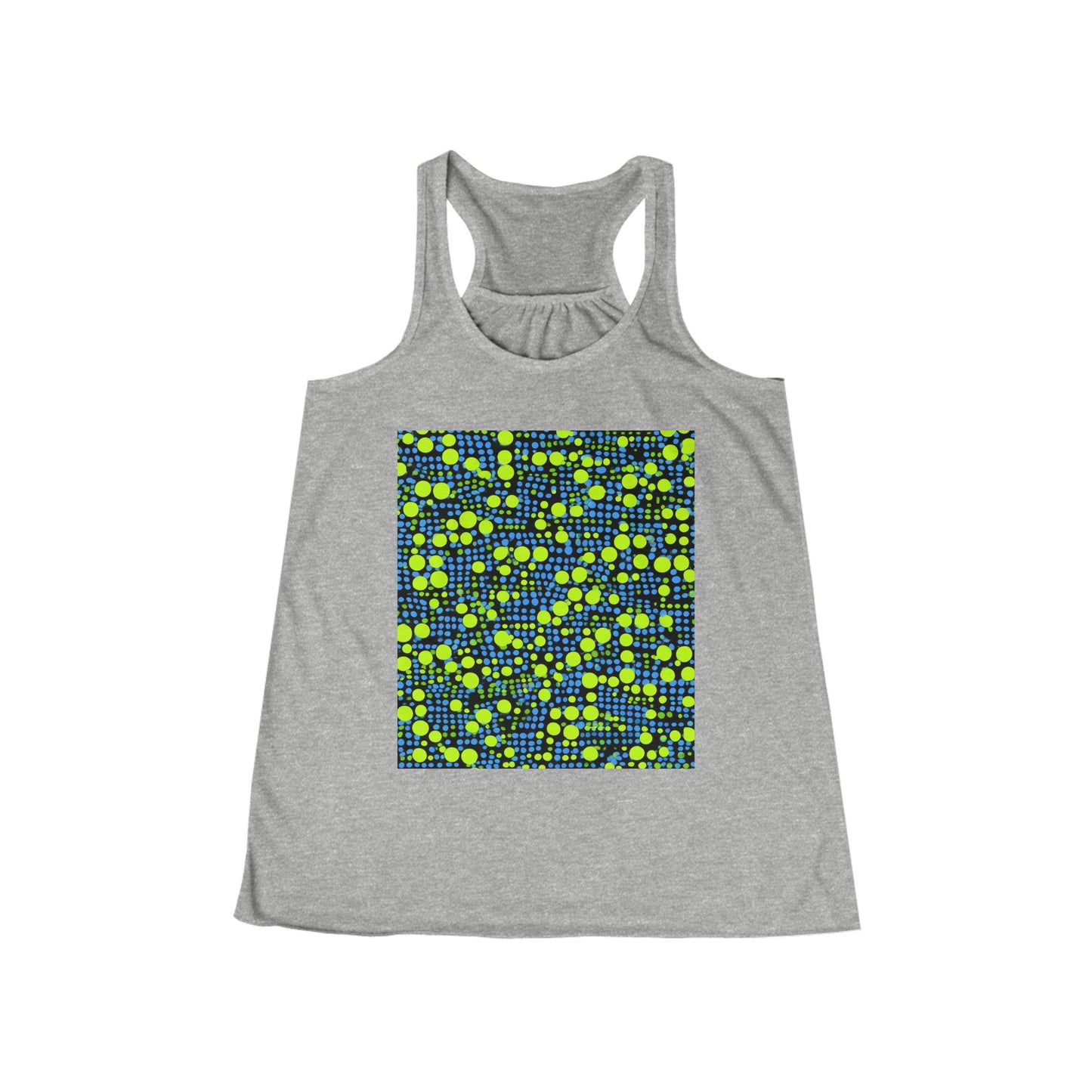 boostlete-mile-by-mile-pattern-dotted-geometric-0071 — Women's Flowy Racerback Tank (B+C 8800)