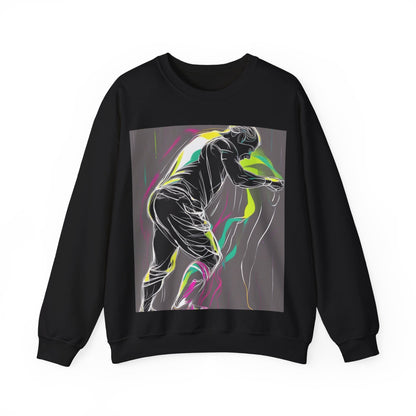 boostlete-iron-intent-scene-athlete-neon-monoline-0140 — Unisex Heavy Blend Crewneck Sweatshirt (Gildan)