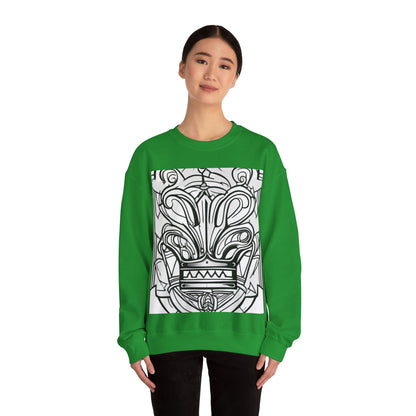 boostlete-boost-mode-icon-crown-offset-line-art-0190 — Unisex Heavy Blend Crewneck Sweatshirt (Gildan)