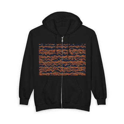 boostlete-field-day-pattern-ekg-bold-0135 — Unisex Heavy Blend Full-Zip Hooded Sweatshirt