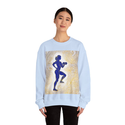 boostlete-iron-intent-scene-lunge-neon-line-art-0392 — Unisex Heavy Blend Crewneck (G18000)