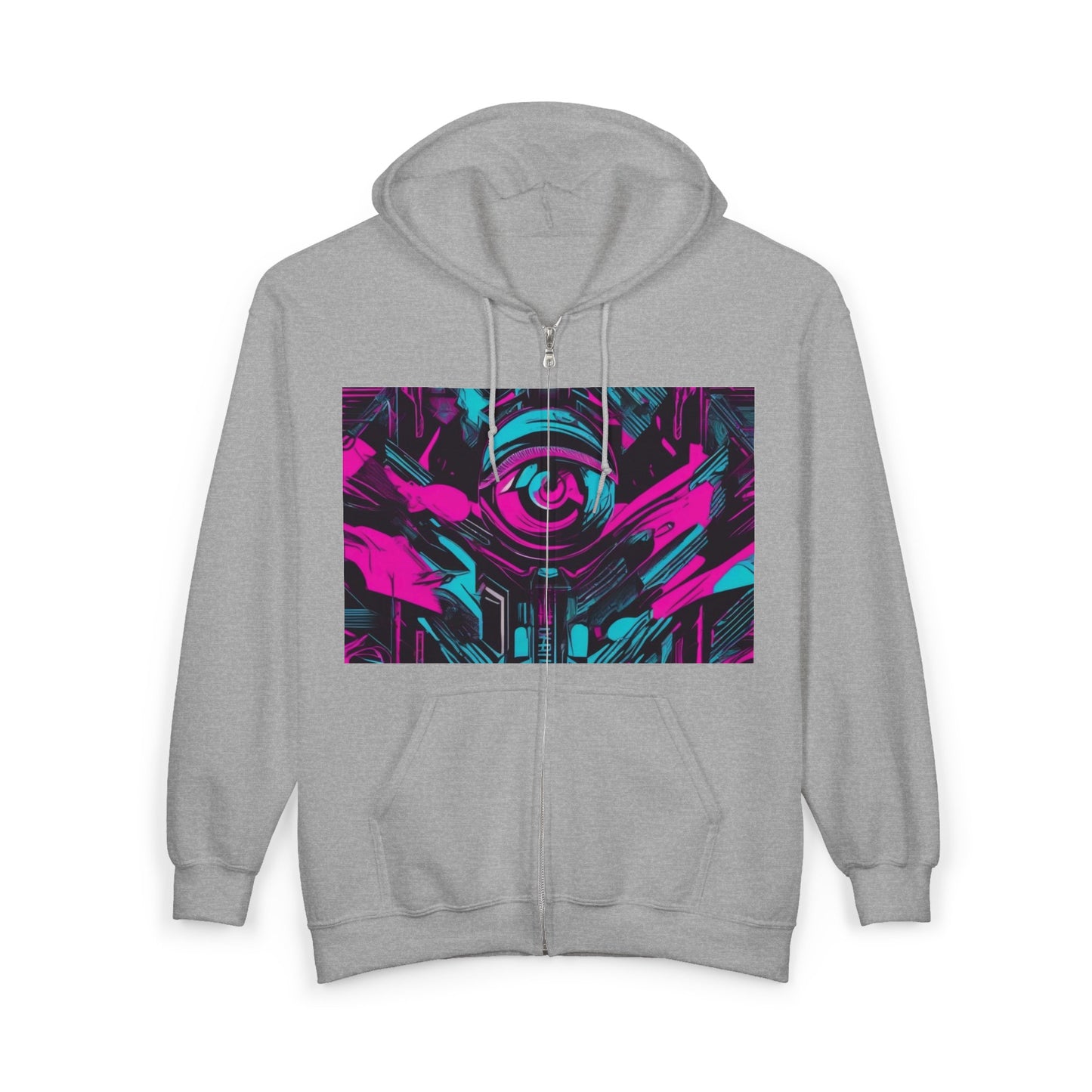 boostlete-iron-intent-type-eyes-up-forward-big-line-art-0065 — Unisex Heavy Blend Full-Zip Hooded Sweatshirt