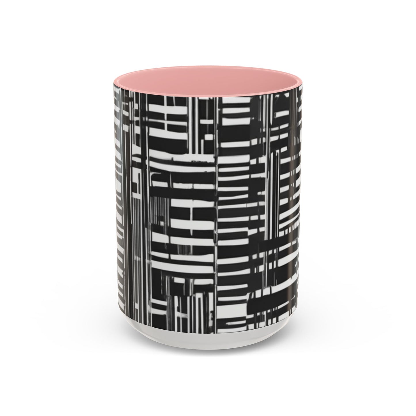 boostlete-iron-intent-pattern-barcode-line-art-0599 — Accent Mug 11/15oz