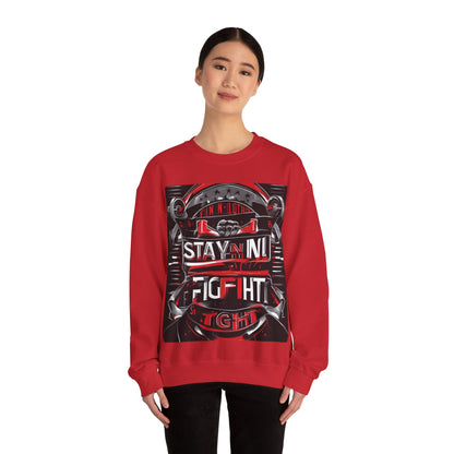 boostlete-rise-grind-type-stay-in-the-fight-banner-retro-1441 — Unisex Heavy Blend Crewneck (G18000)