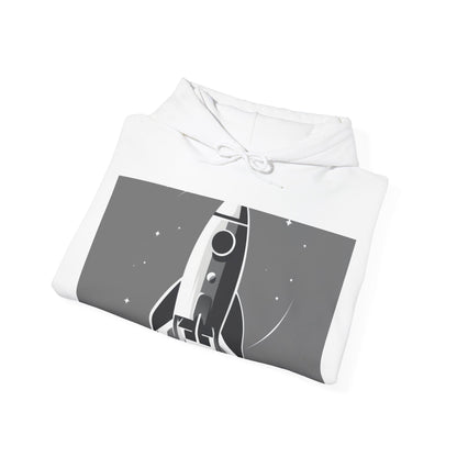 boostlete-field-day-icon-rocket-soft-monoline-1718 — Unisex Heavy Blend Hoodie (G18500)