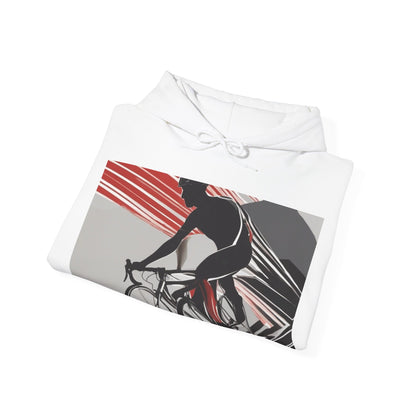 boostlete-boost-mode-scene-cyclist-speed-geometric-0208 — Unisex Heavy Blend Hooded Sweatshirt (Gildan)