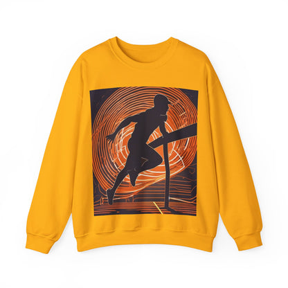 boostlete-iron-intent-scene-hurdler-neon-modern-0264 — Unisex Heavy Blend Crewneck Sweatshirt (Gildan)