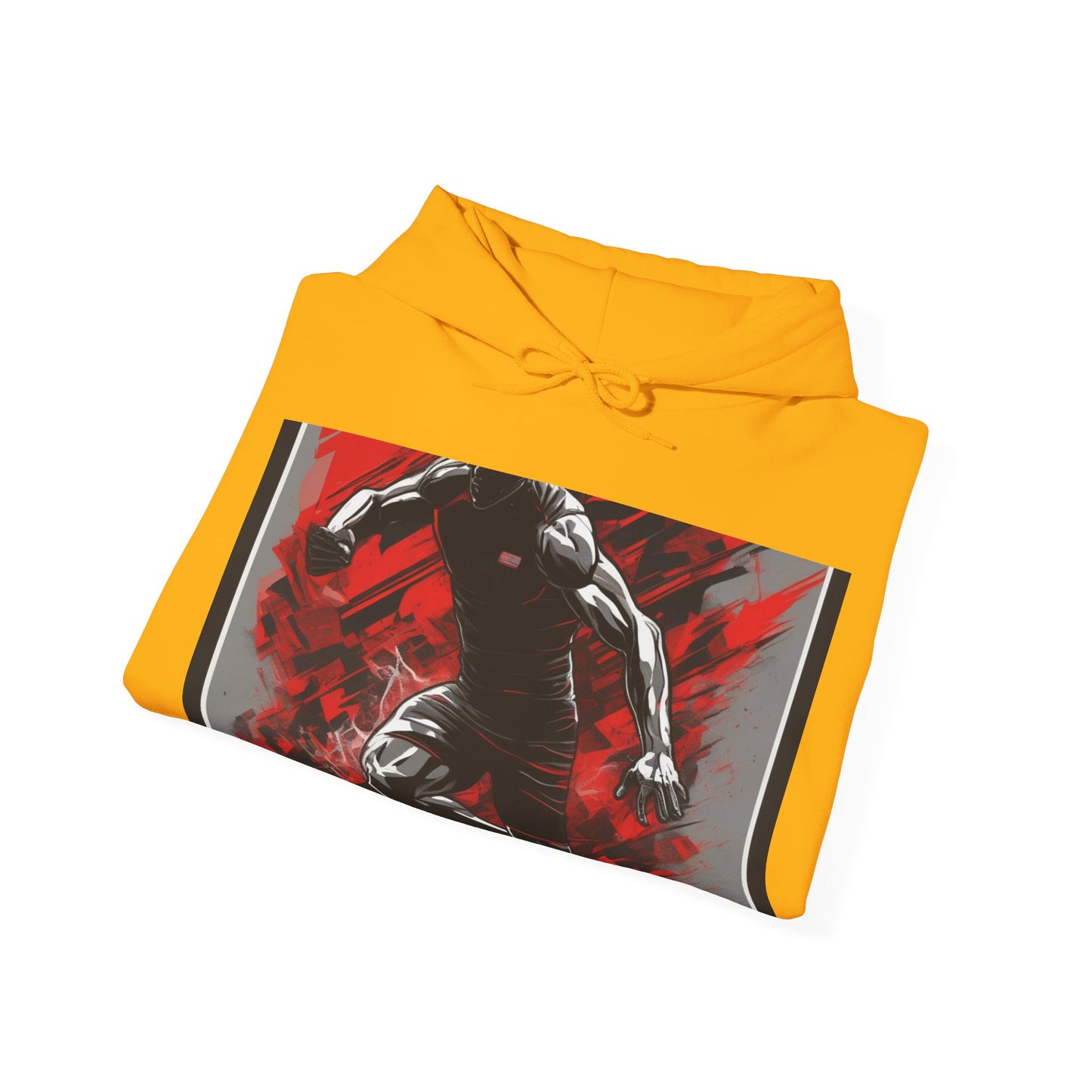 boostlete-field-day-scene-sprinter-glitch-badge-0284 — Unisex Heavy Blend Hooded Sweatshirt (Gildan)