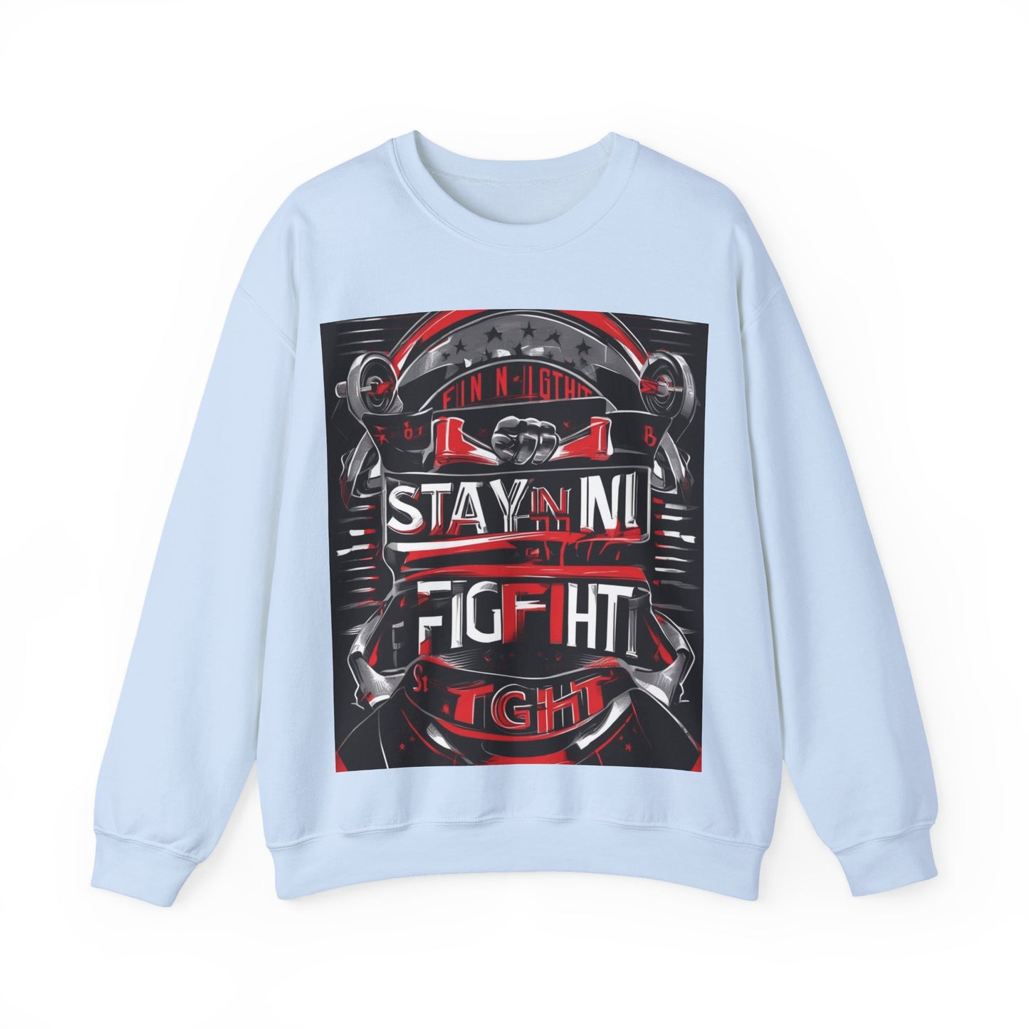 boostlete-rise-grind-type-stay-in-the-fight-banner-retro-1441 — Unisex Heavy Blend Crewneck (G18000)