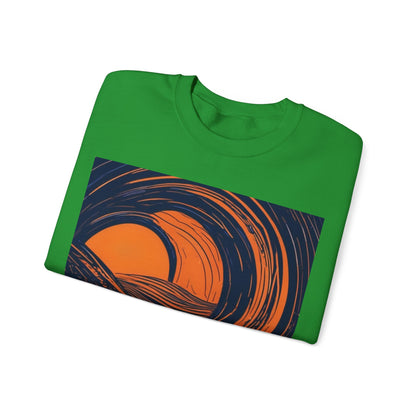 boostlete-rise-grind-icon-sunrise-speed-line-art-0202 — Unisex Heavy Blend Crewneck Sweatshirt (Gildan)