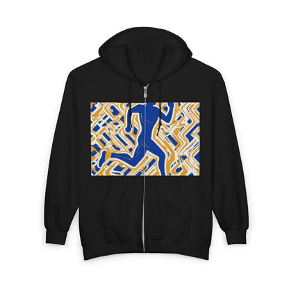 boostlete-pr-season-icon-runner-outline-industrial-0170 — Unisex Heavy Blend Full-Zip Hooded Sweatshirt