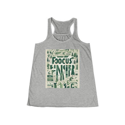 boostlete-boost-mode-type-focus-finish-banner-modern-0113 — Women's Flowy Racerback Tank (B+C 8800)