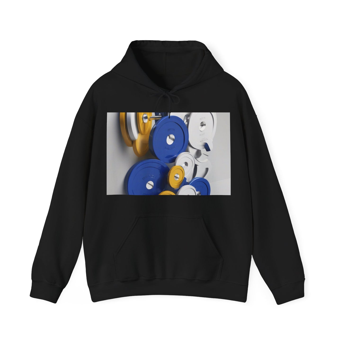 boostlete-field-day-icon-barbell-offset-geometric-0150 — Unisex Heavy Blend Hooded Sweatshirt (Gildan)