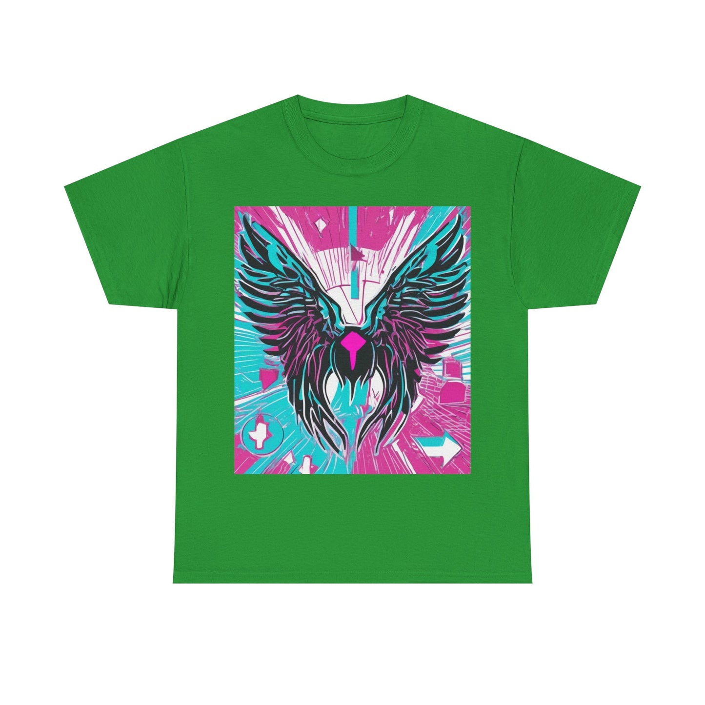 boostlete-am-crew-icon-wings-outline-line-art-0282 — Unisex Heavy Cotton Tee (Gildan 5000)