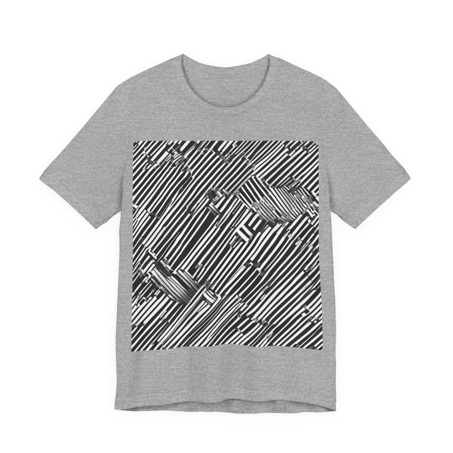 boostlete-mile-by-mile-pattern-barcode-monoline-0059 — Unisex Jersey Short Sleeve (B+C 3001)