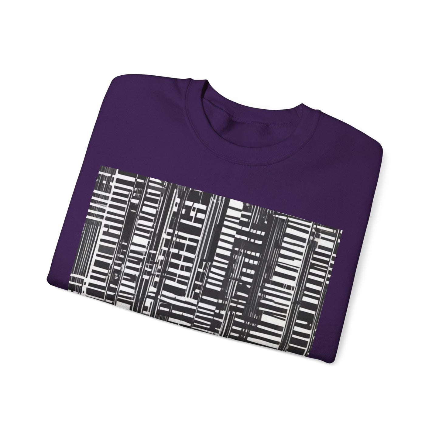boostlete-iron-intent-pattern-barcode-line-art-0599 — Unisex Heavy Blend Crewneck (G18000)