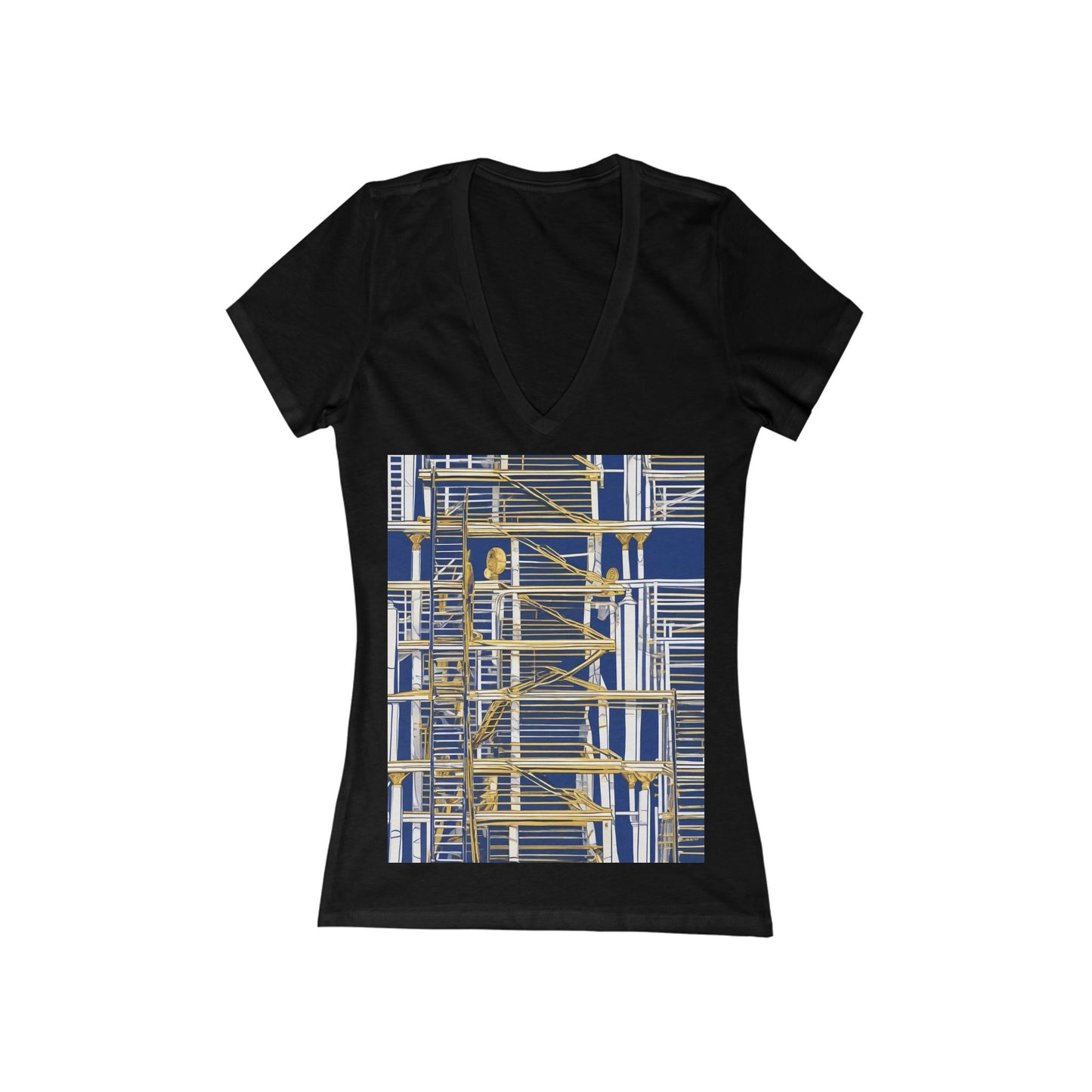 boostlete-rise-grind-icon-ladder-high-engraved-0238 — Women's Deep V-Neck Tee (B+C 6035)