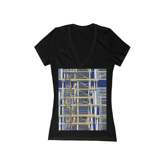 boostlete-rise-grind-icon-ladder-high-engraved-0238 — Women's Deep V-Neck Tee (B+C 6035)