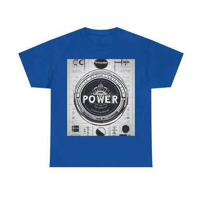 boostlete-boost-mode-type-power-in-quiet-badge-blueprint-0245 — Unisex Heavy Cotton Tee (Gildan 5000)