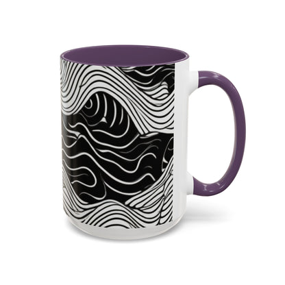 boostlete-field-day-pattern-topographic-line-art-0239 — Accent Mug 11oz/15oz