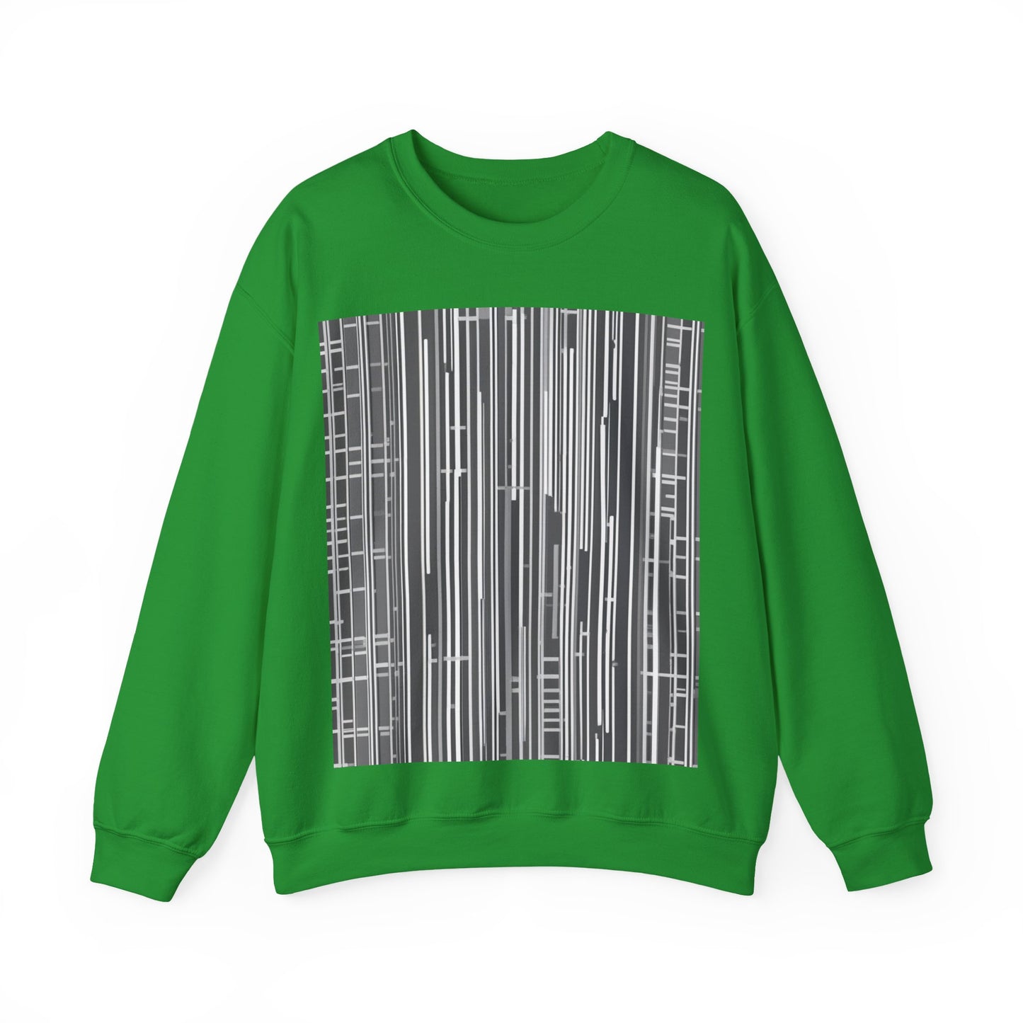 boostlete-boost-mode-pattern-barcode-blueprint-0463 — Unisex Heavy Blend Crewneck (G18000)