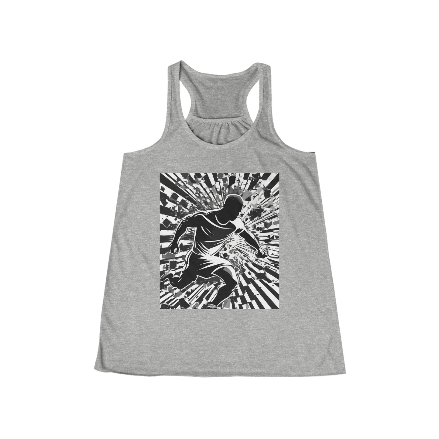 boostlete-field-day-scene-sprinter-halftone-athletic-0248 — Women's Flowy Racerback Tank (B+C 8800)