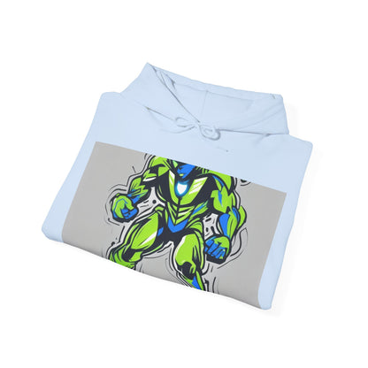 boostlete-quiet-power-type-boost-mode-on-outline-over-solid-modern-0741 — Unisex Heavy Blend Hoodie (G18500)