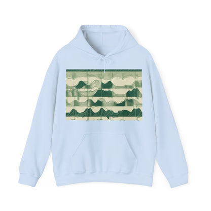 boostlete-mile-by-mile-pattern-audio-blueprint-0971 — Unisex Heavy Blend Hoodie (G18500)