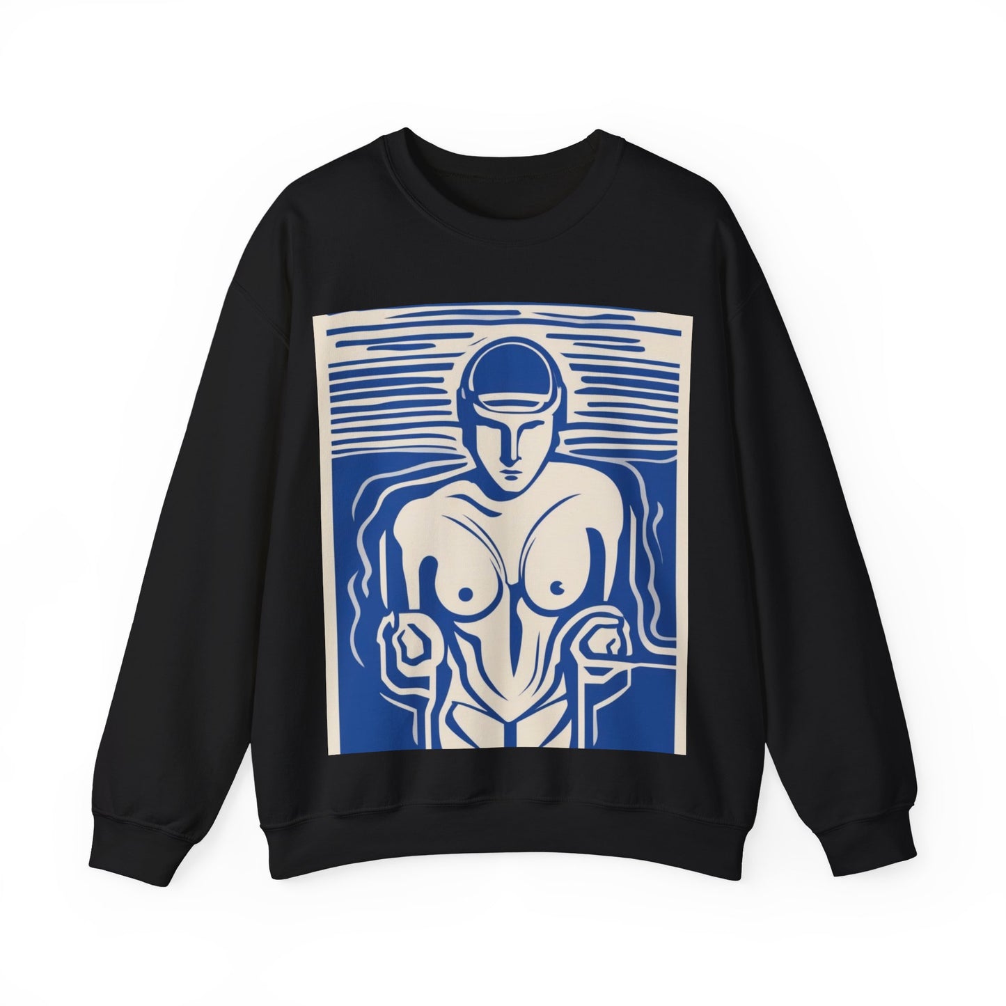boostlete-boost-mode-icon-swimmer-motion-vector-0062 — Unisex Heavy Blend Crewneck Sweatshirt (Gildan)