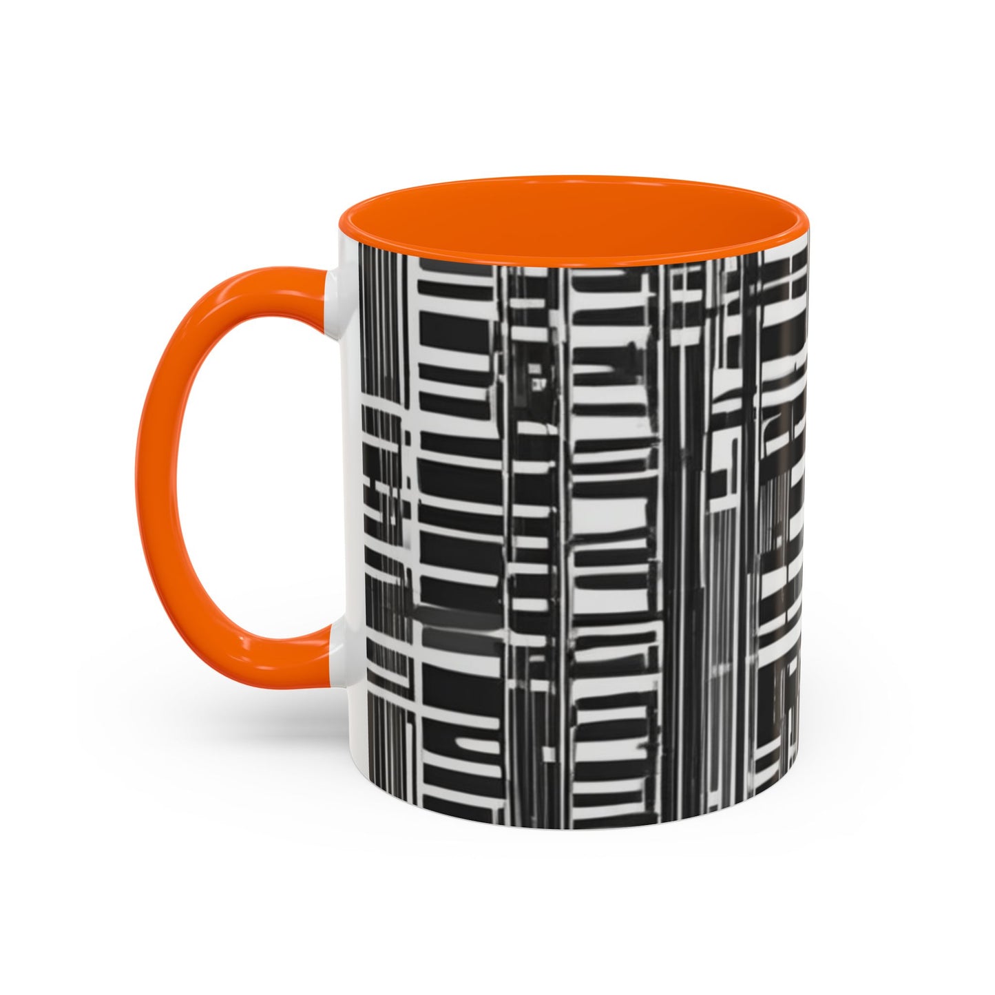 boostlete-iron-intent-pattern-barcode-line-art-0599 — Accent Mug 11/15oz