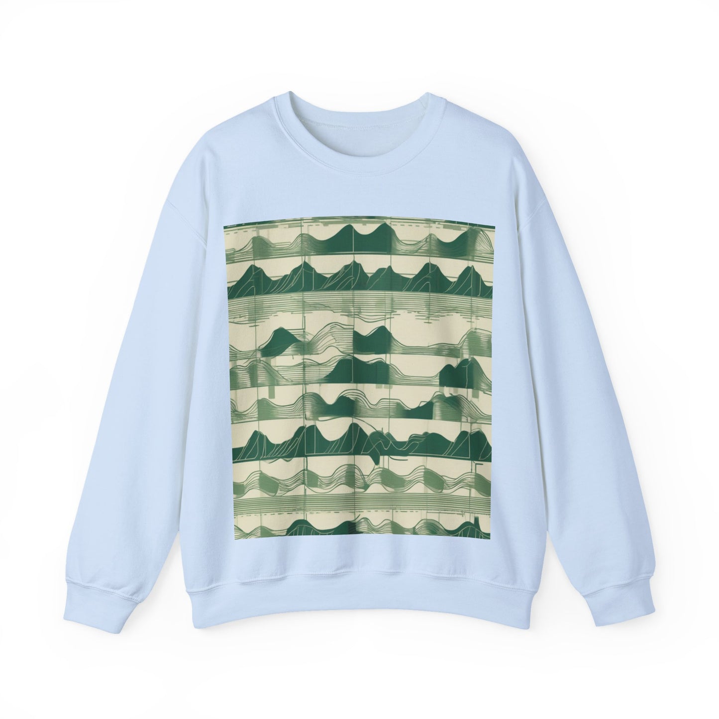 boostlete-mile-by-mile-pattern-audio-blueprint-0971 — Unisex Heavy Blend Crewneck (G18000)