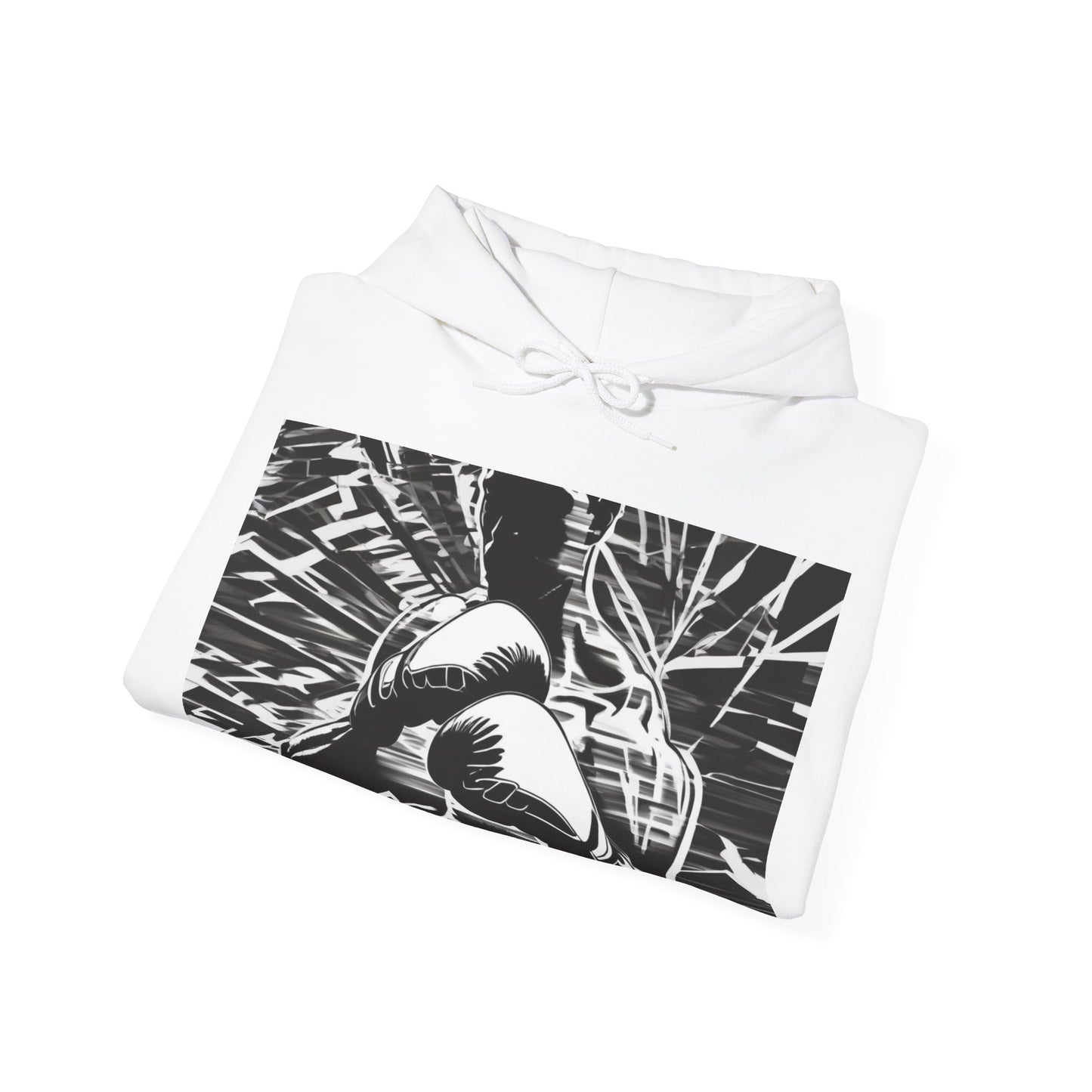 boostlete-boost-mode-scene-boxer-glitch-paper-0084 — Unisex Heavy Blend Hooded Sweatshirt (Gildan)