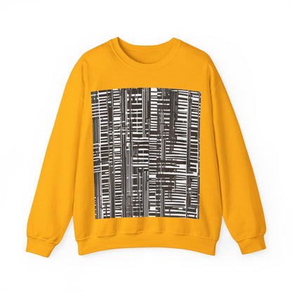 boostlete-iron-intent-pattern-barcode-line-art-0599 — Unisex Heavy Blend Crewneck (G18000)