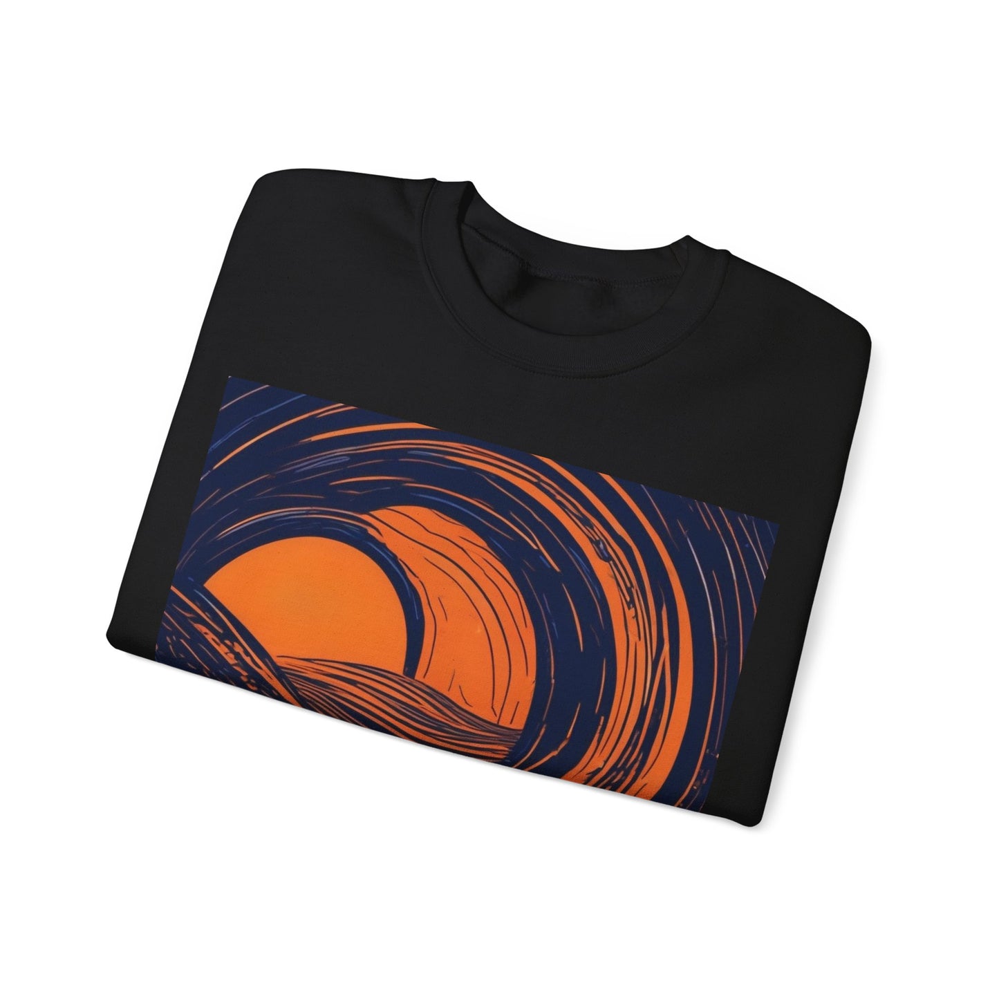 boostlete-rise-grind-icon-sunrise-speed-line-art-0202 — Unisex Heavy Blend Crewneck Sweatshirt (Gildan)