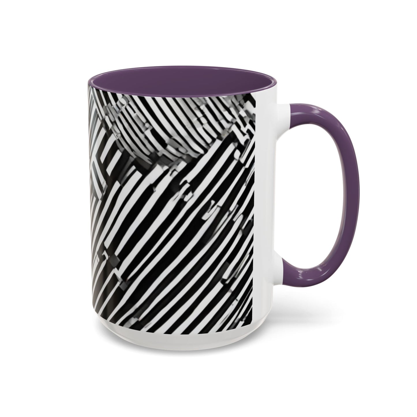 boostlete-mile-by-mile-pattern-barcode-monoline-0059 — Accent Mug 11oz/15oz