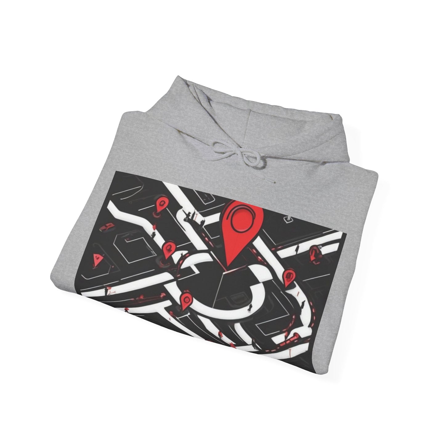 boostlete-am-crew-icon-map-matte-isometric-0094 — Unisex Heavy Blend Hooded Sweatshirt (Gildan)