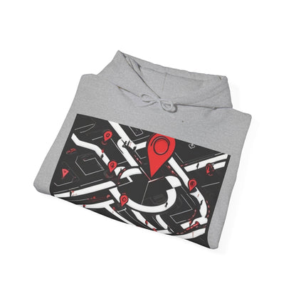 boostlete-am-crew-icon-map-matte-isometric-0094 — Unisex Heavy Blend Hooded Sweatshirt (Gildan)