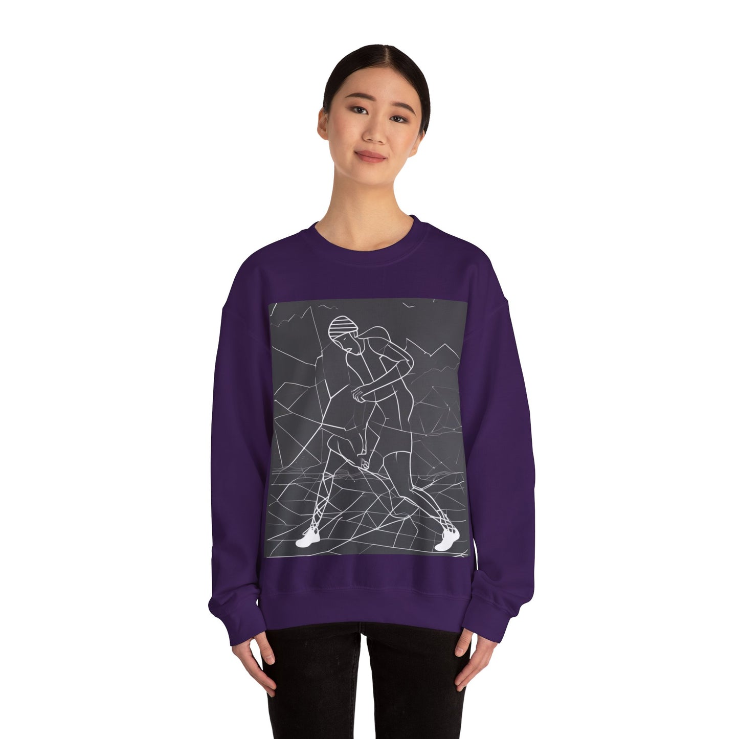 boostlete-pr-season-scene-runner-outline-geometric-1072 — Unisex Heavy Blend Crewneck (G18000)