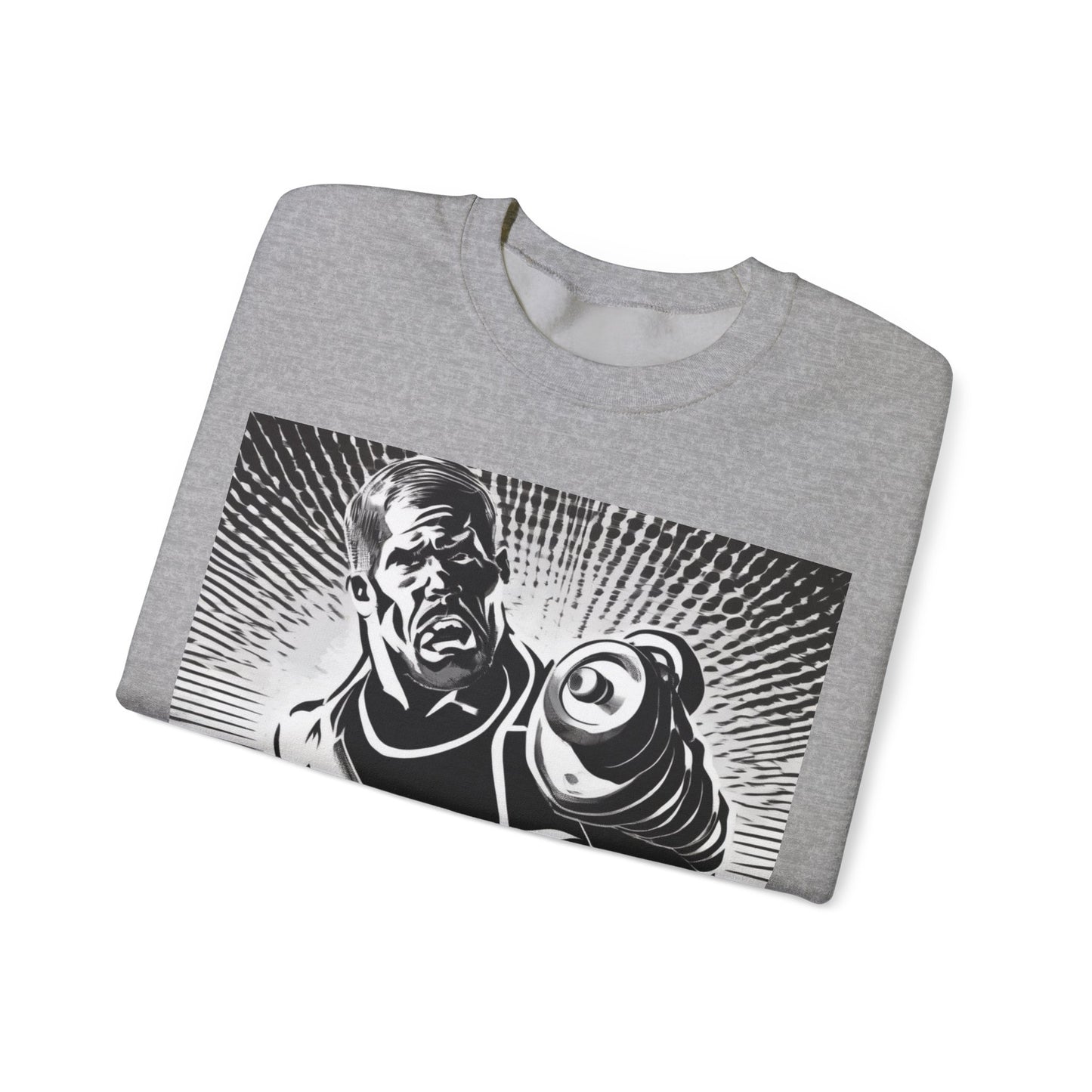 boostlete-pr-season-scene-lunge-halftone-engraved-0096 — Unisex Heavy Blend Crewneck Sweatshirt (Gildan)