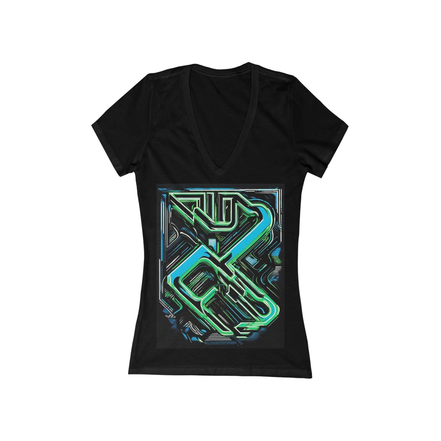 boostlete-boost-mode-type-constancia-gana-diagonal-badge-0185 — Women's Deep V-Neck Tee (B+C 6035)