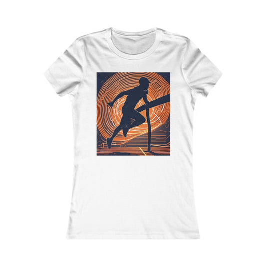 boostlete-iron-intent-scene-hurdler-neon-modern-0264 — Women's Favorite Tee (B+C 6004)