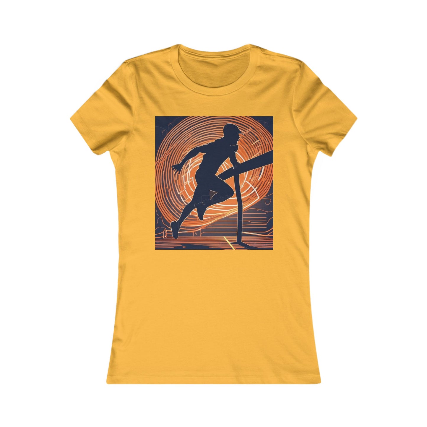 boostlete-iron-intent-scene-hurdler-neon-modern-0264 — Women's Favorite Tee (B+C 6004)