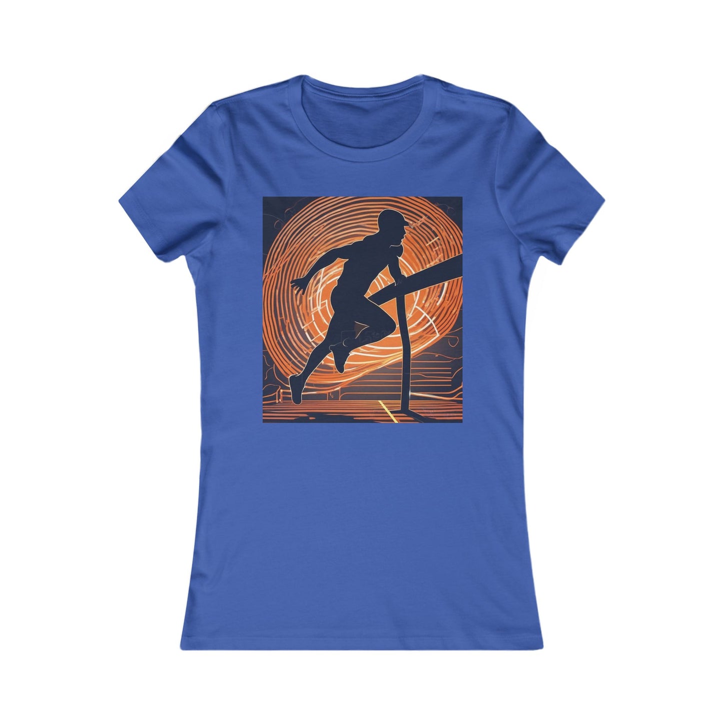 boostlete-iron-intent-scene-hurdler-neon-modern-0264 — Women's Favorite Tee (B+C 6004)