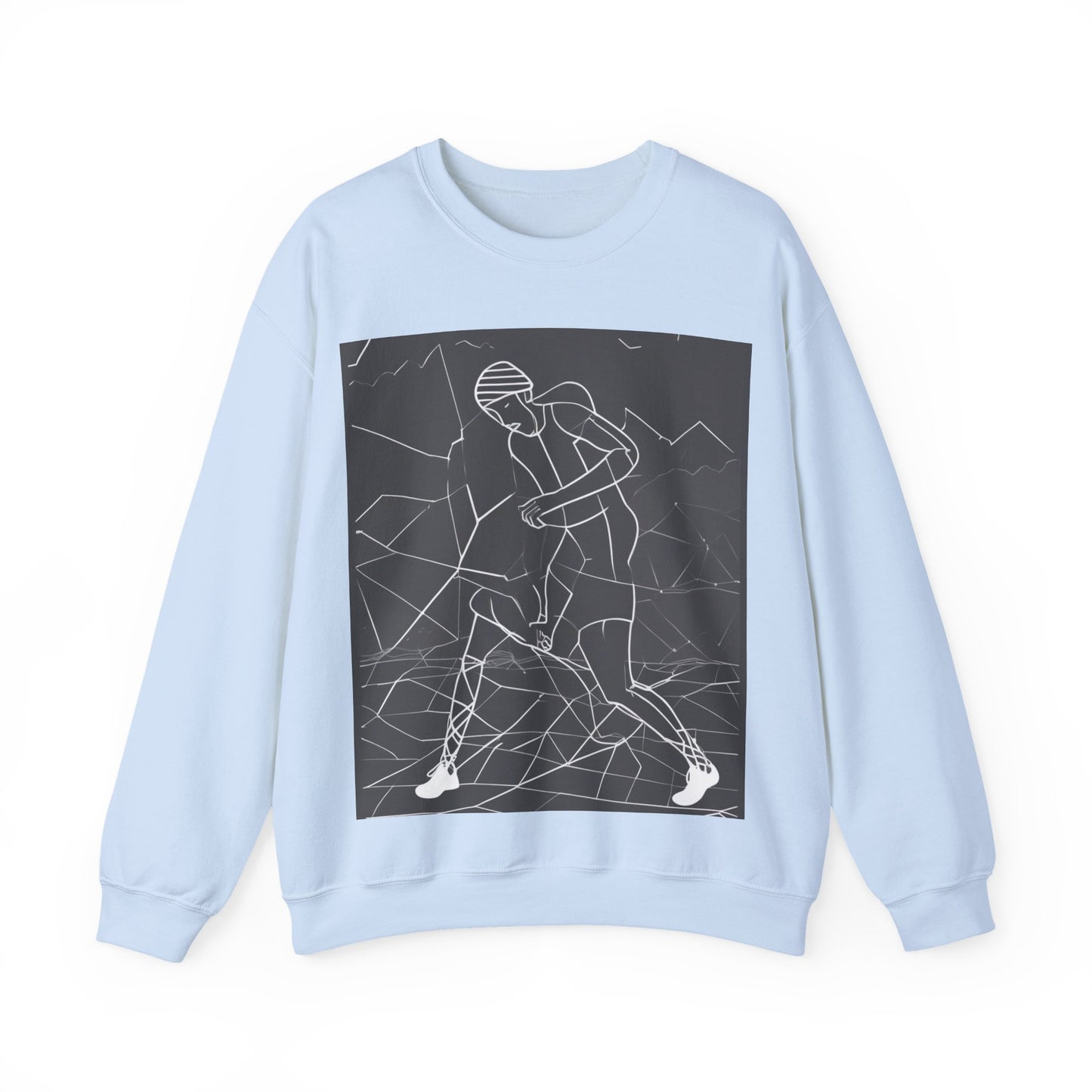 boostlete-pr-season-scene-runner-outline-geometric-1072 — Unisex Heavy Blend Crewneck (G18000)