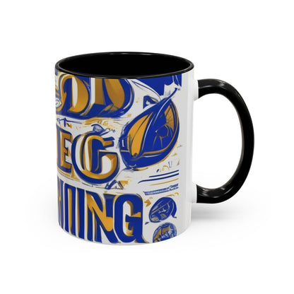 boostlete-am-crew-type-own-the-morning-outline-over-solid-vector-0429 — Accent Mug 11/15oz