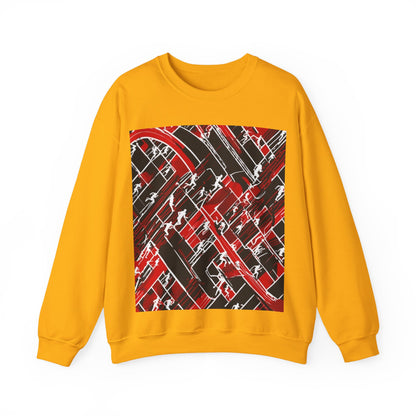 boostlete-pr-season-scene-marathoner-outline-modern-0124 — Unisex Heavy Blend Crewneck Sweatshirt (Gildan)