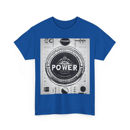 boostlete-boost-mode-type-power-in-quiet-badge-blueprint-0245 — Unisex Heavy Cotton Tee (Gildan 5000)