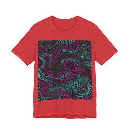 boostlete-am-crew-pattern-topographic-monoline-0075 — Unisex Jersey Short Sleeve (B+C 3001)